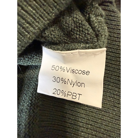 Womens Green Textured Turtleneck Sweater Long Sleeve Size L - Picture 8 of 8